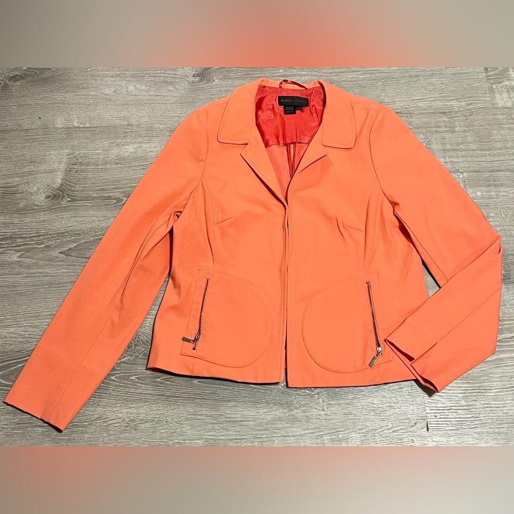Nina McLemore Orange Jacket Size 14